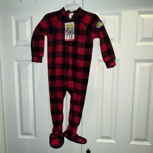 Plaid Red and Black Kids One Piece